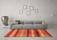 Machine Washable Oriental Orange Industrial Rug, wshurb740org