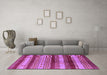 Machine Washable Oriental Purple Industrial Area Rugs in a Living Room, wshurb740pur