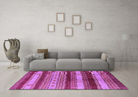 Machine Washable Oriental Purple Industrial Rug, wshurb740pur