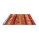 Sideview of Machine Washable Oriental Orange Industrial Area Rugs, wshurb740org