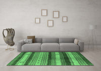 Machine Washable Oriental Emerald Green Industrial Rug, wshurb740emgrn