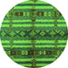 Round Oriental Green Industrial Rug, urb741grn