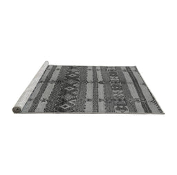 Sideview of Machine Washable Oriental Gray Industrial Rug, wshurb741gry