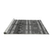 Sideview of Machine Washable Oriental Gray Industrial Rug, wshurb741gry