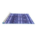 Sideview of Machine Washable Oriental Blue Industrial Rug, wshurb741blu