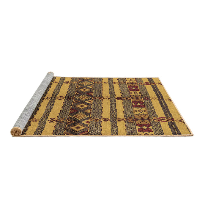 Sideview of Machine Washable Oriental Brown Industrial Rug, wshurb741brn