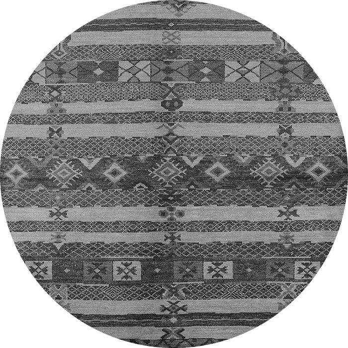 Round Oriental Gray Industrial Rug, urb741gry