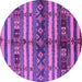 Round Oriental Purple Industrial Rug, urb741pur