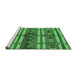 Sideview of Machine Washable Oriental Emerald Green Industrial Area Rugs, wshurb741emgrn