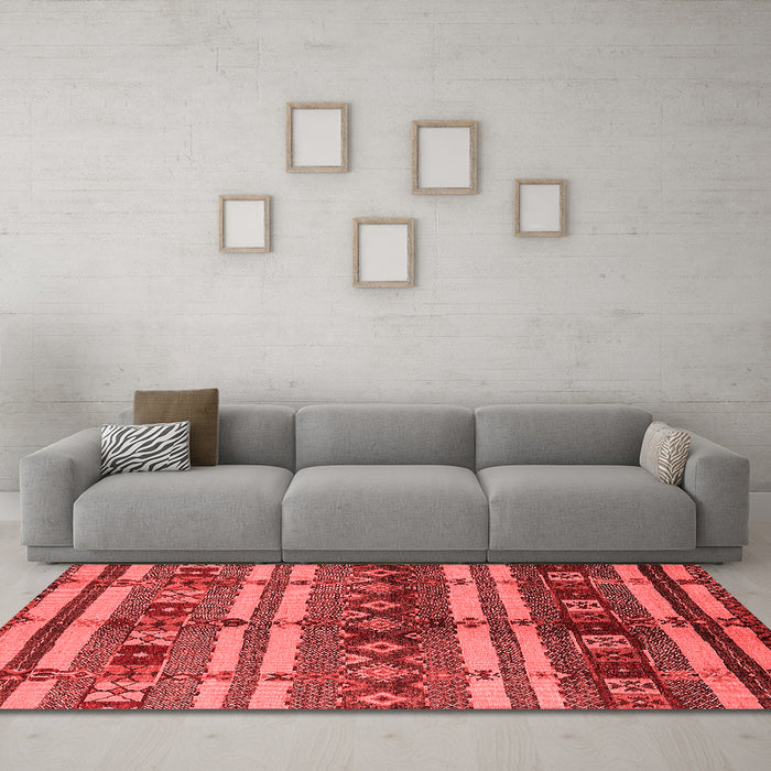 Industrial Red Washable Rugs