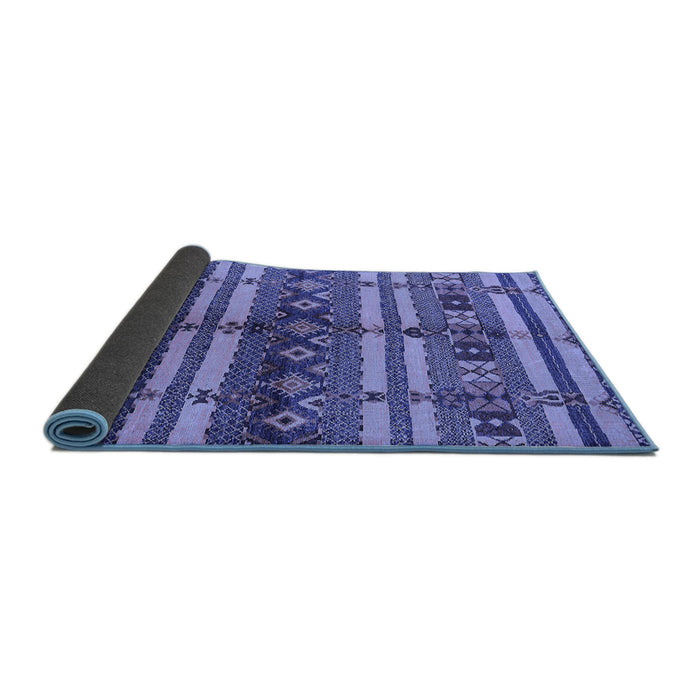 Sideview of Oriental Blue Industrial Rug, urb741blu