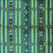 Square Oriental Turquoise Industrial Rug, urb741turq