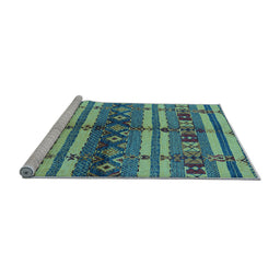 Sideview of Machine Washable Oriental Light Blue Industrial Rug, wshurb741lblu