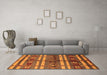 Machine Washable Oriental Orange Industrial Area Rugs in a Living Room, wshurb741org