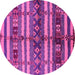 Round Oriental Pink Industrial Rug, urb741pnk