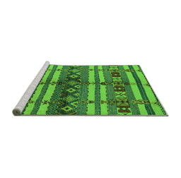 Sideview of Machine Washable Oriental Green Industrial Area Rugs, wshurb741grn