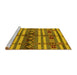 Sideview of Machine Washable Oriental Yellow Industrial Rug, wshurb741yw