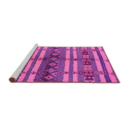 Sideview of Machine Washable Oriental Pink Industrial Rug, wshurb741pnk