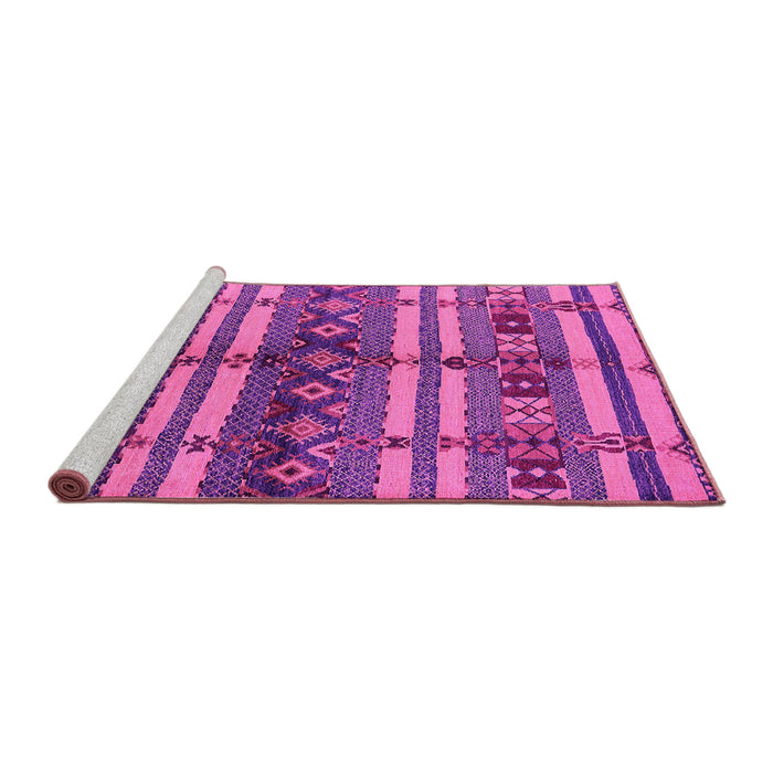 Sideview of Machine Washable Oriental Pink Industrial Rug, wshurb741pnk