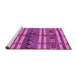 Sideview of Machine Washable Oriental Pink Industrial Rug, wshurb741pnk