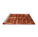 Sideview of Machine Washable Industrial Modern Red Rug, wshurb742