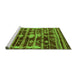 Sideview of Machine Washable Oriental Green Industrial Area Rugs, wshurb742grn