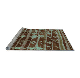 Sideview of Machine Washable Oriental Light Blue Industrial Rug, wshurb742lblu