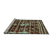 Sideview of Machine Washable Oriental Light Blue Industrial Rug, wshurb742lblu