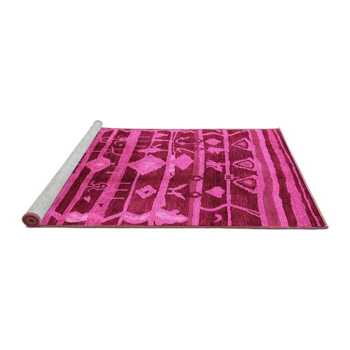 Sideview of Machine Washable Oriental Pink Industrial Rug, wshurb742pnk