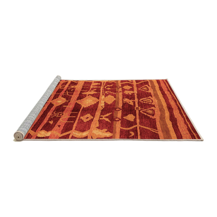 Sideview of Machine Washable Oriental Orange Industrial Area Rugs, wshurb742org