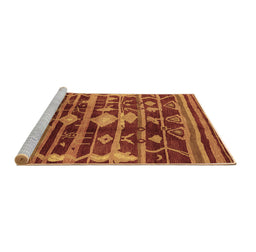 Sideview of Machine Washable Oriental Brown Industrial Rug, wshurb742brn