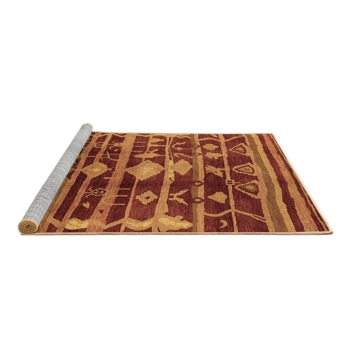 Sideview of Machine Washable Oriental Brown Industrial Rug, wshurb742brn