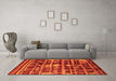 Machine Washable Oriental Orange Industrial Area Rugs in a Living Room, wshurb742org