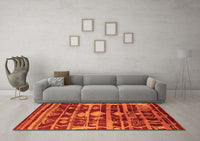 Machine Washable Oriental Orange Industrial Rug, wshurb742org