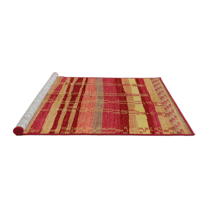 Sideview of Machine Washable Industrial Modern Orange Rug, wshurb743