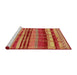 Sideview of Machine Washable Industrial Modern Orange Rug, wshurb743