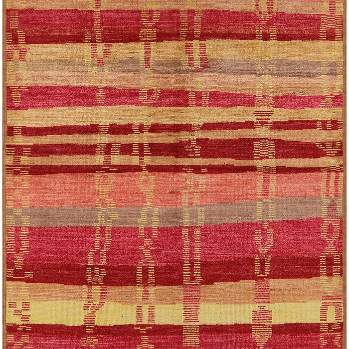 Mid-Century Modern Orange Oriental Rug, urb743