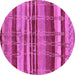 Round Machine Washable Oriental Purple Industrial Area Rugs, wshurb743pur