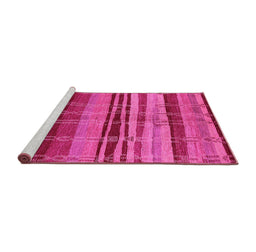 Sideview of Machine Washable Oriental Pink Industrial Rug, wshurb743pnk