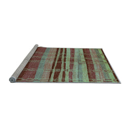 Sideview of Machine Washable Oriental Light Blue Industrial Rug, wshurb743lblu