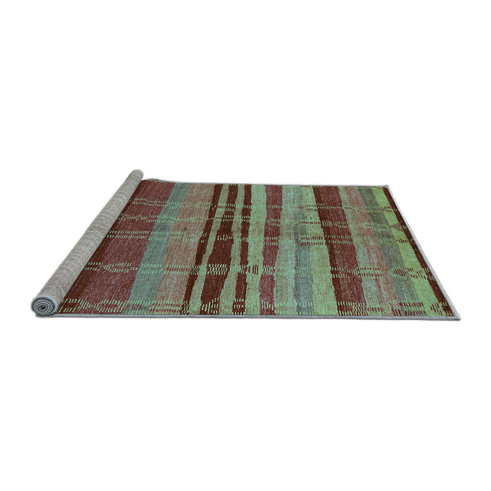 Sideview of Machine Washable Oriental Light Blue Industrial Rug, wshurb743lblu