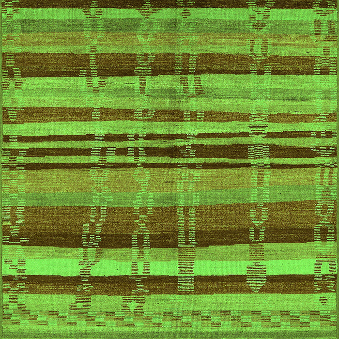 Square Oriental Green Industrial Rug, urb743grn