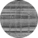 Round Oriental Gray Industrial Rug, urb743gry