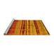 Sideview of Machine Washable Oriental Yellow Industrial Rug, wshurb743yw