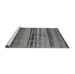 Sideview of Machine Washable Oriental Gray Industrial Rug, wshurb743gry