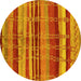 Round Machine Washable Oriental Yellow Industrial Rug, wshurb743yw