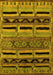 Machine Washable Oriental Yellow Industrial Rug, wshurb744yw