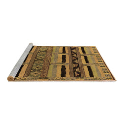 Sideview of Machine Washable Oriental Brown Industrial Rug, wshurb744brn