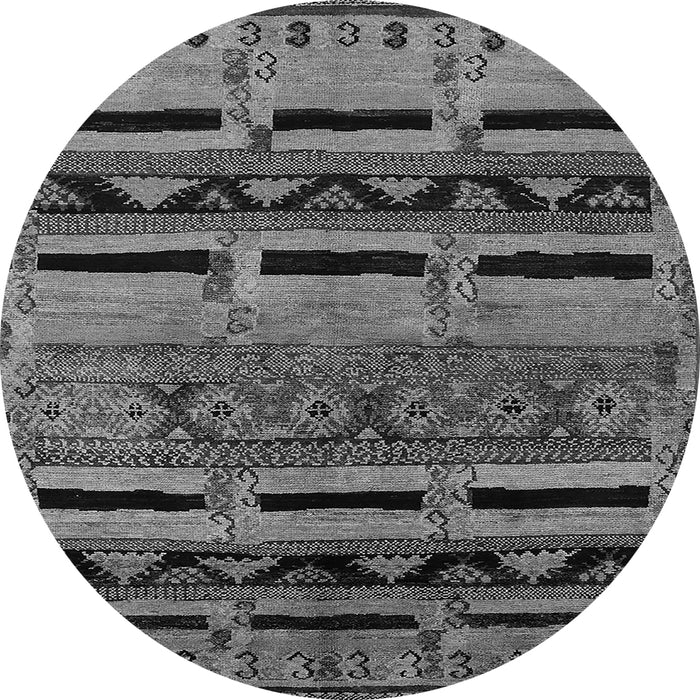 Round Oriental Gray Industrial Rug, urb744gry