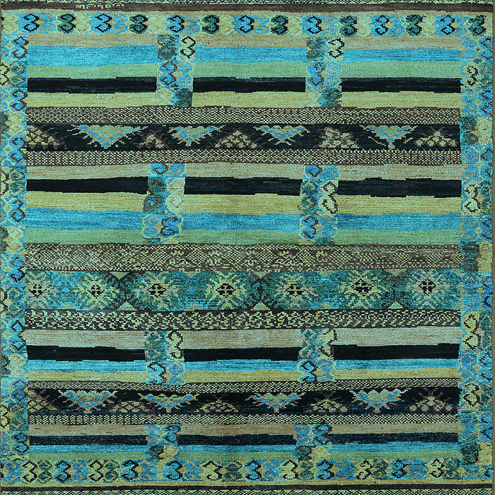 Square Oriental Light Blue Industrial Rug, urb744lblu